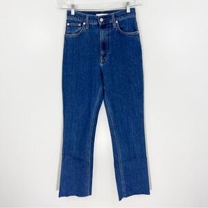 Helmut Lang High Rise Straight Leg Jeans Raw Hem Size 27